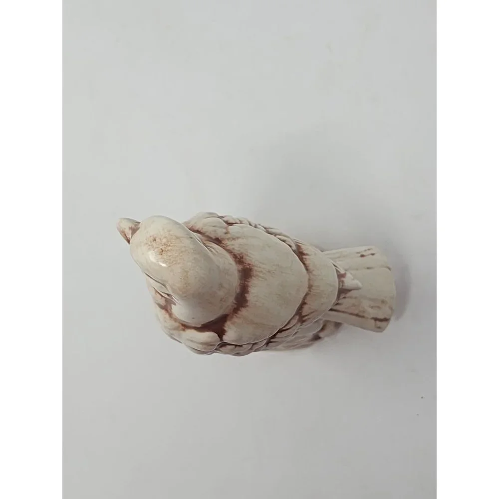 Red Barn Ceramics Brown And White Bird Figurine‎ Signed By Betty